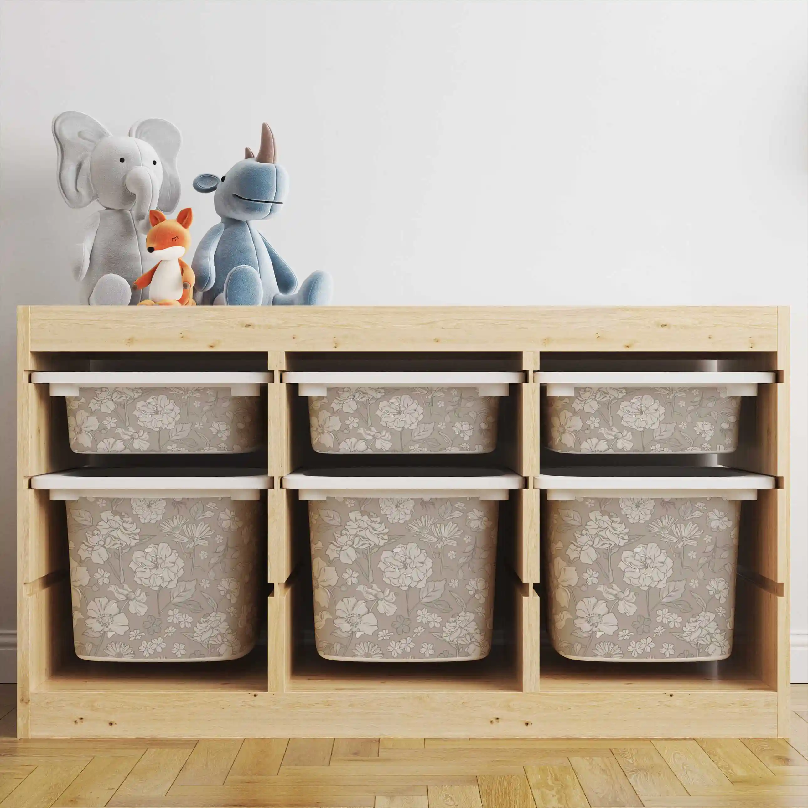 Aufkleber für IKEA TROFAST Box » Blumen