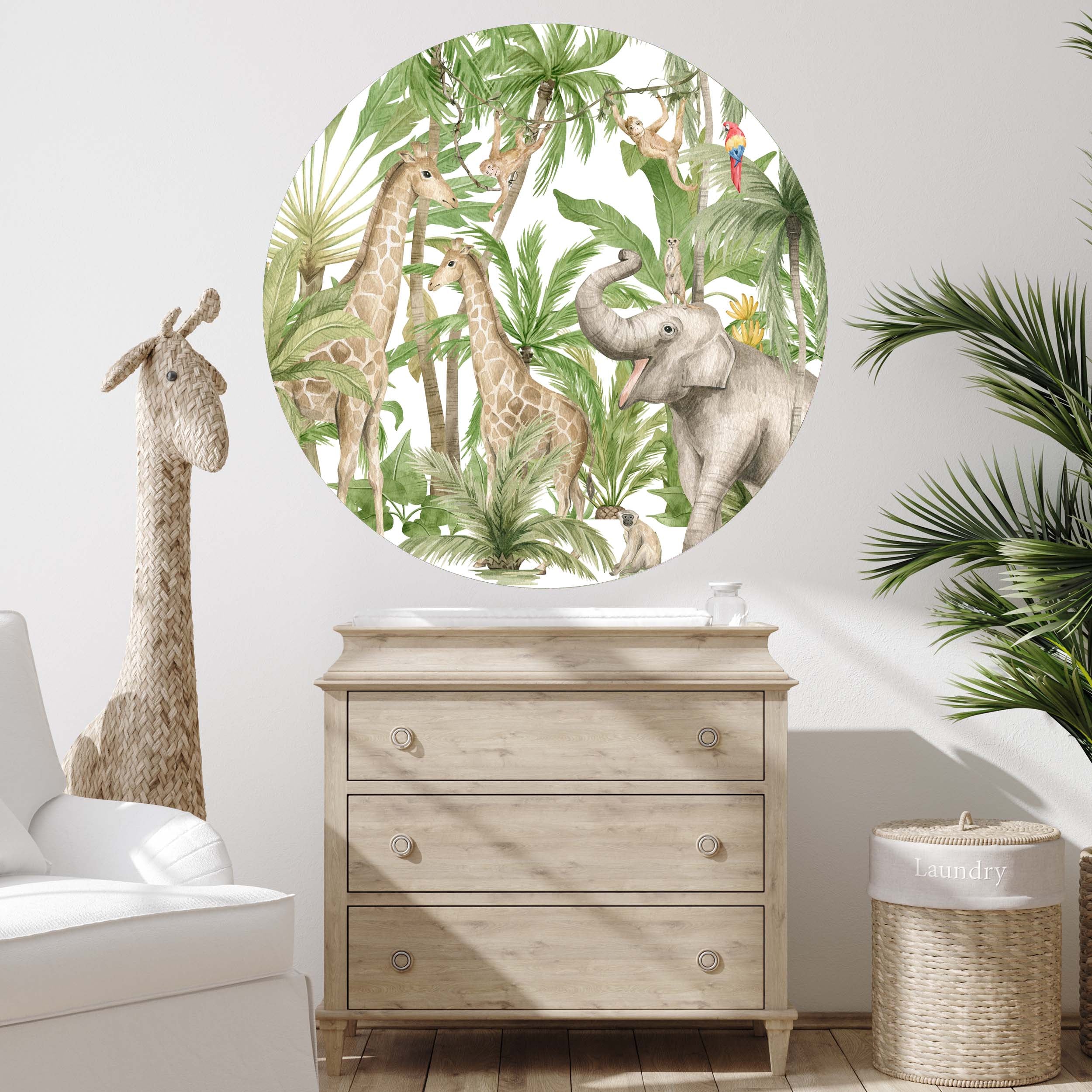 wandtattoo dschungel Dschungel Wandtattoo Rund V350 | 120 x 120 cm | dschungel-wandtattoo