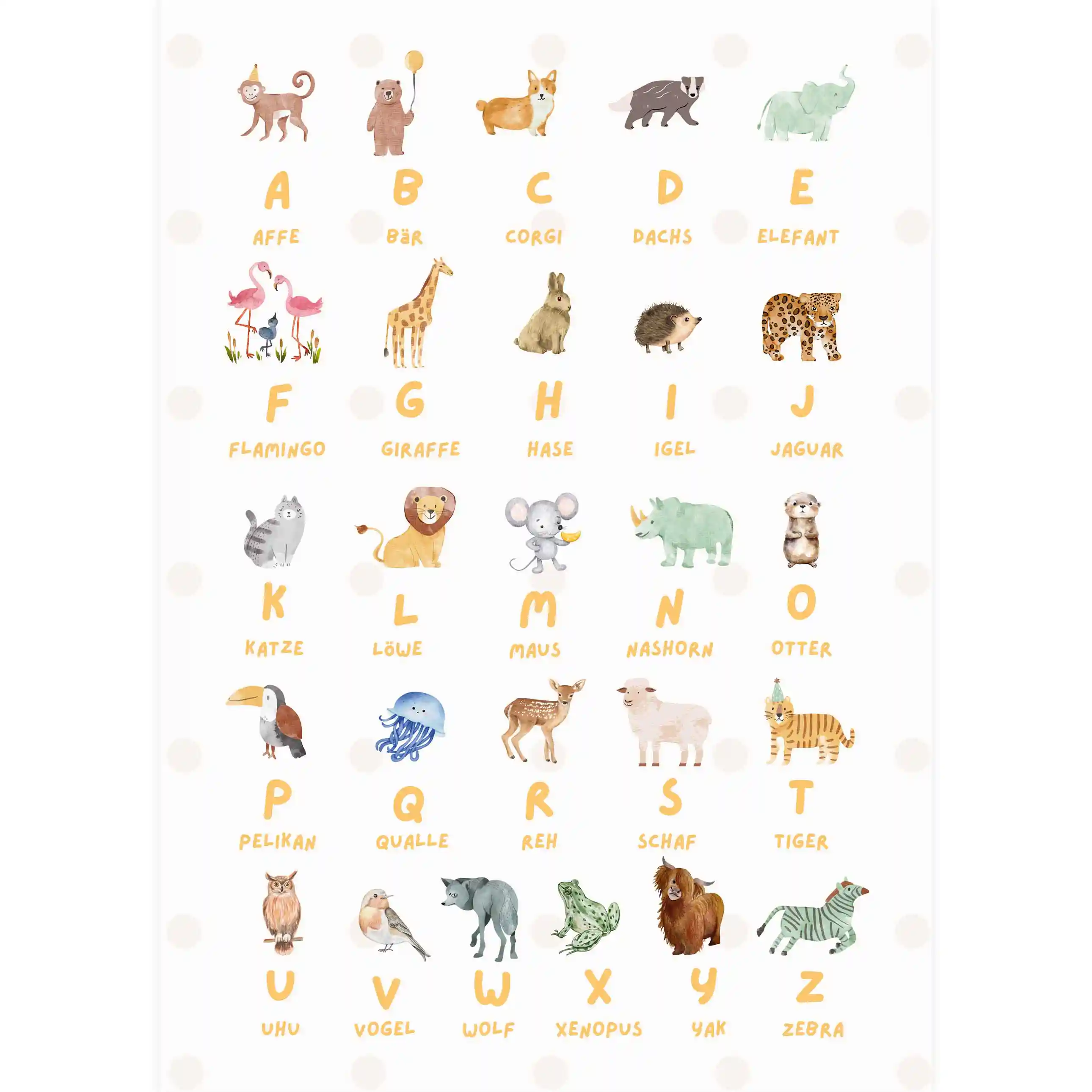 Lernposter Alphabet Tiere LP105