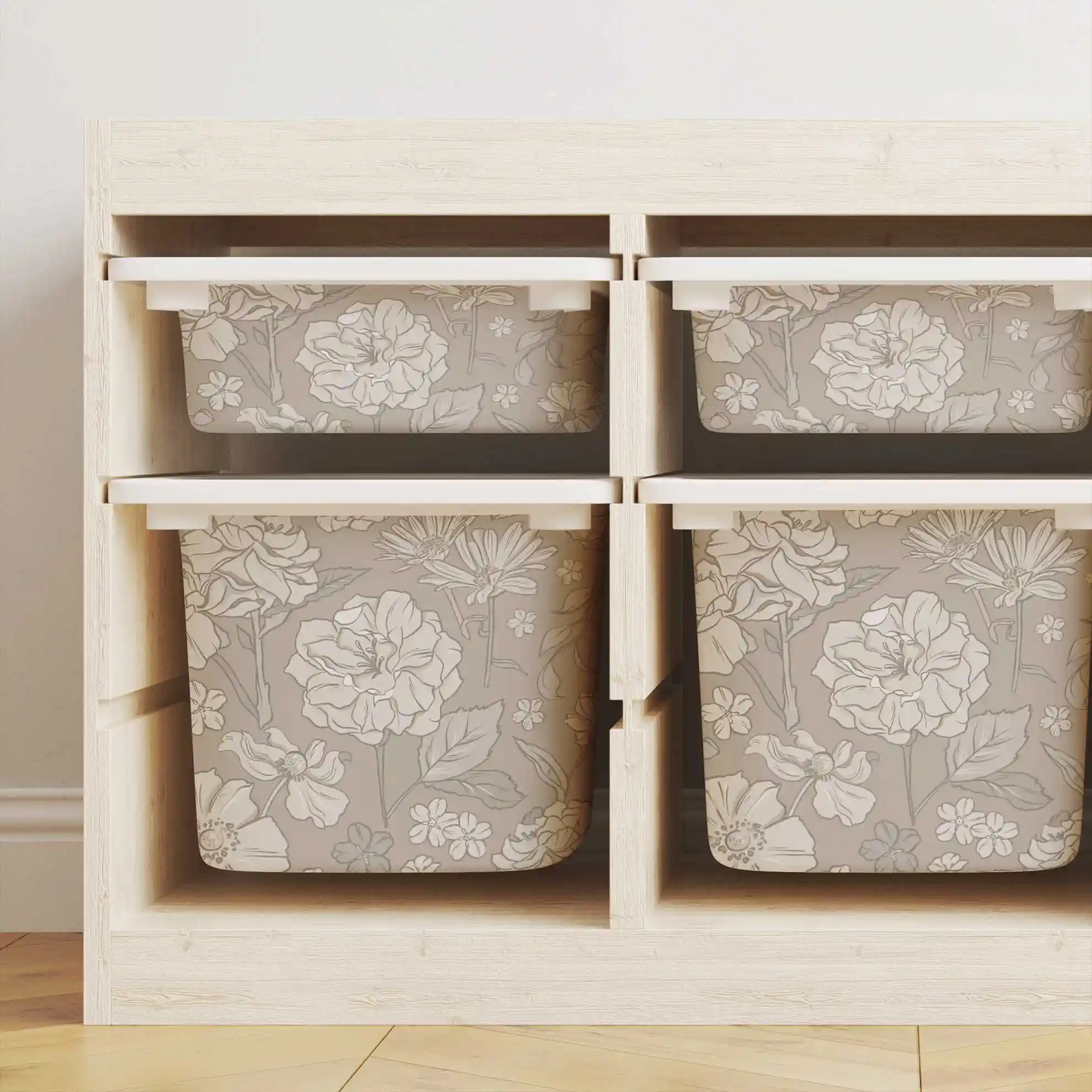 Aufkleber für IKEA TROFAST Box » Blumen
