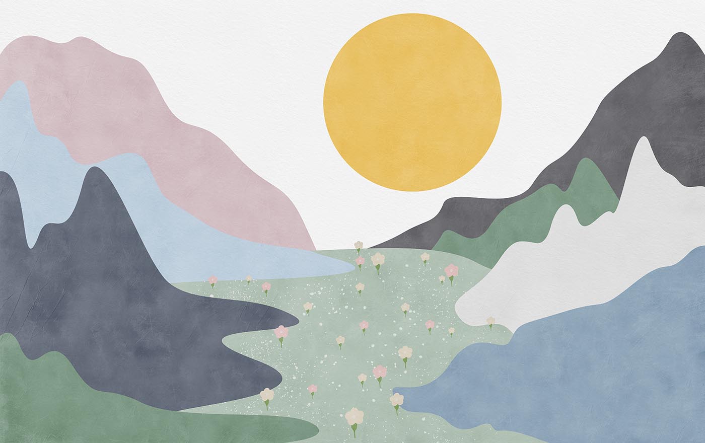 Tapete Landschaft mit Sonne TP184 – Motiv