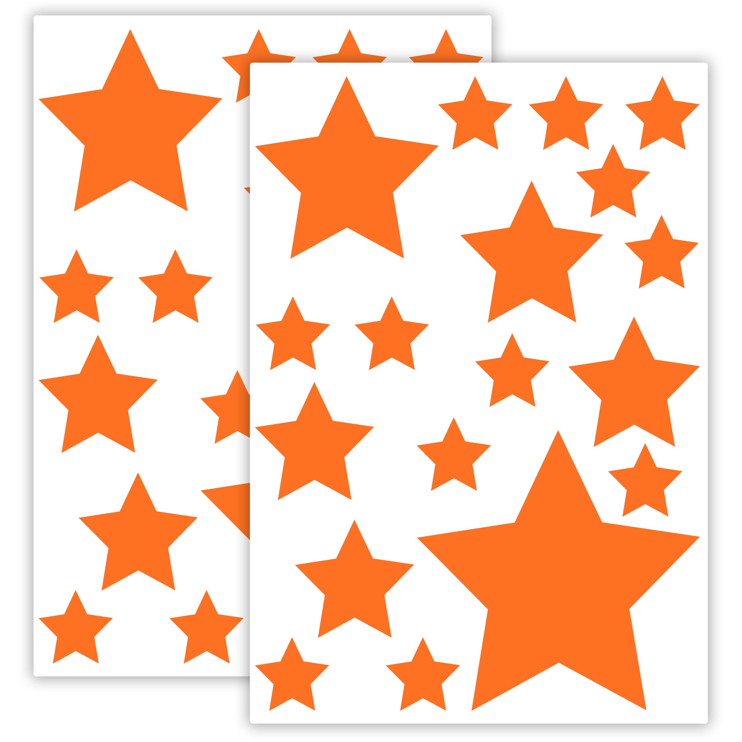 Sterne Aufkleber Set V152, Verschiedene Farben, Orange
