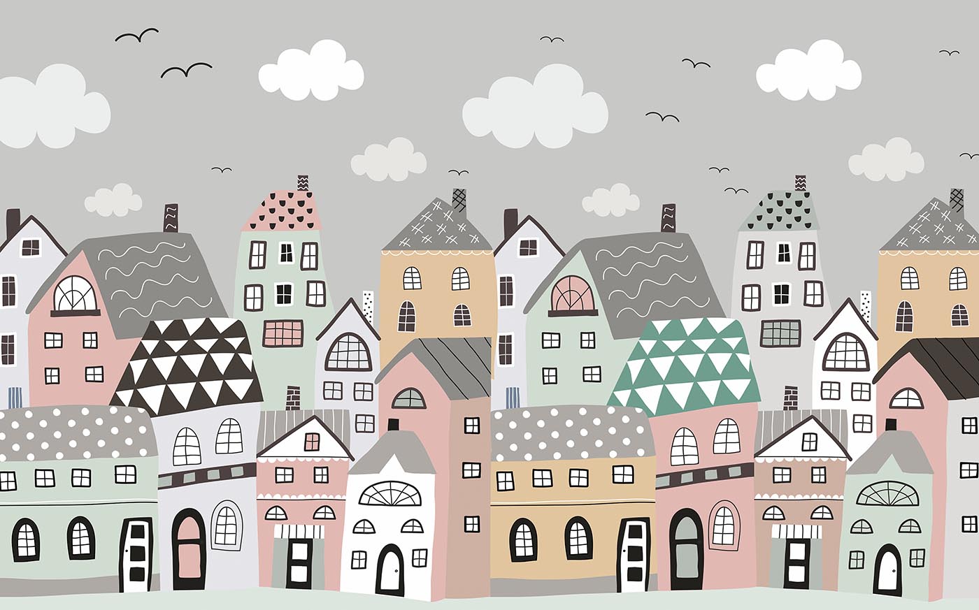 Bunte Häuserlandschaft Fototapete TP241 – Motiv