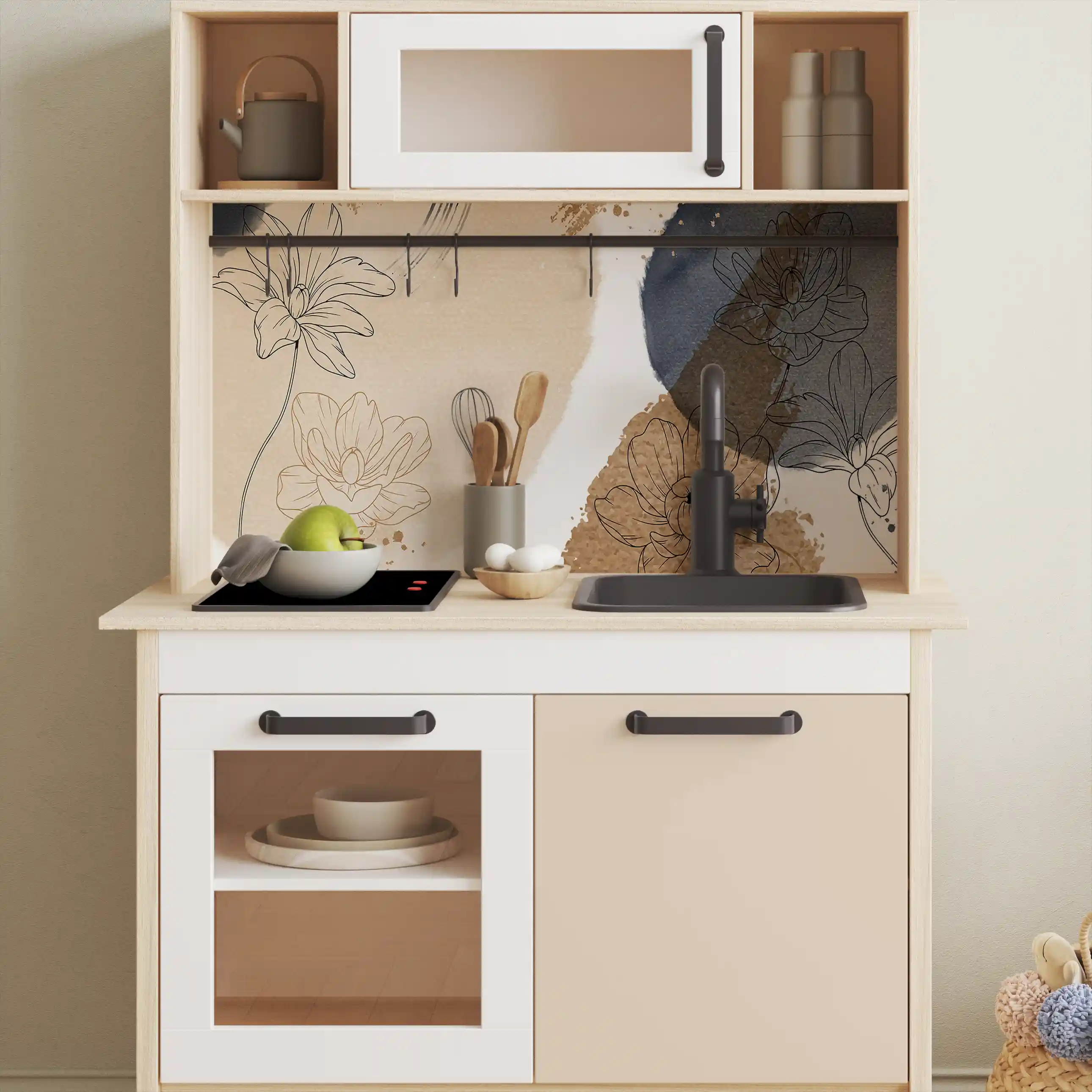 Aufkleber für IKEA Duktig Kinderküche Beige