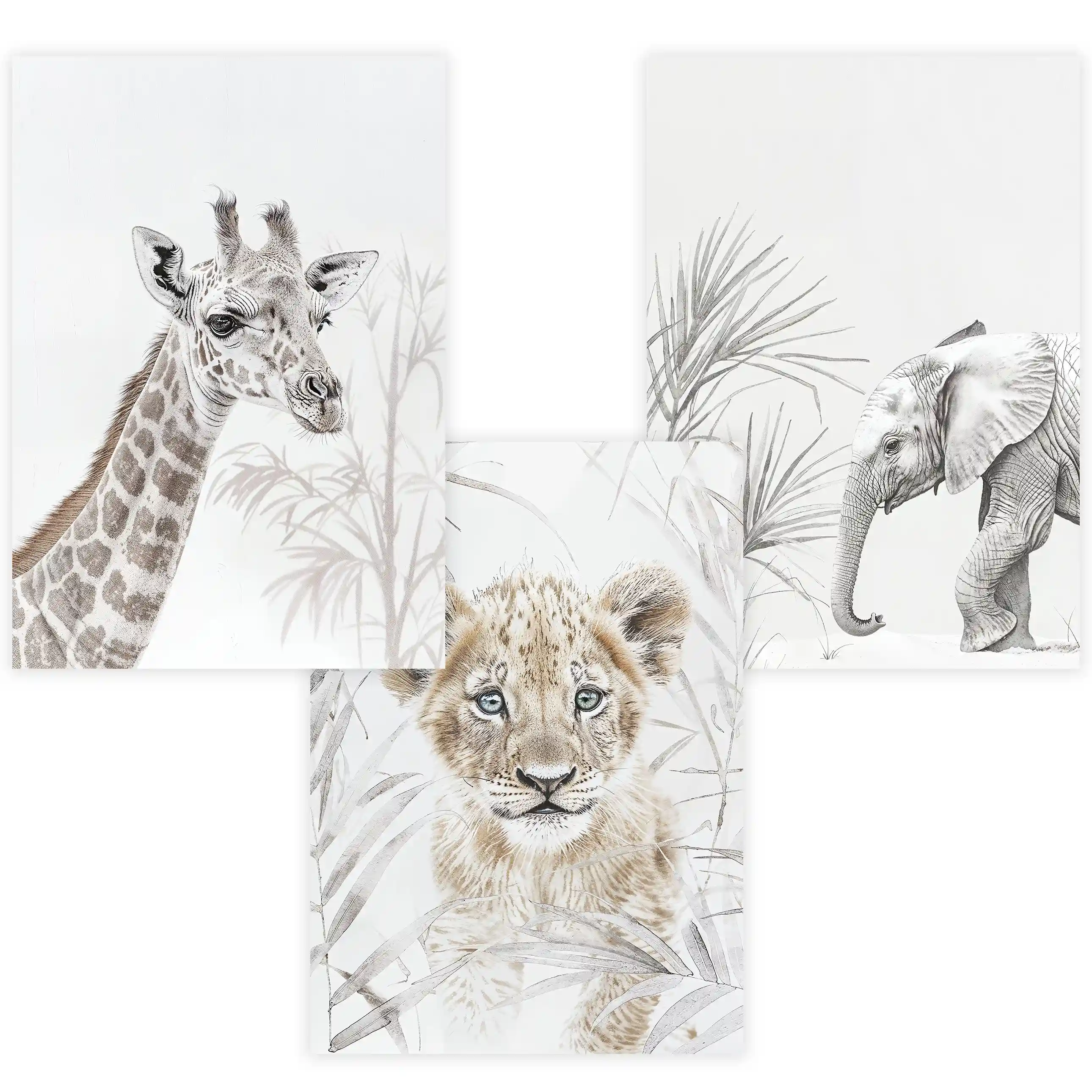 Safari Light Wandbild 3er Set P818