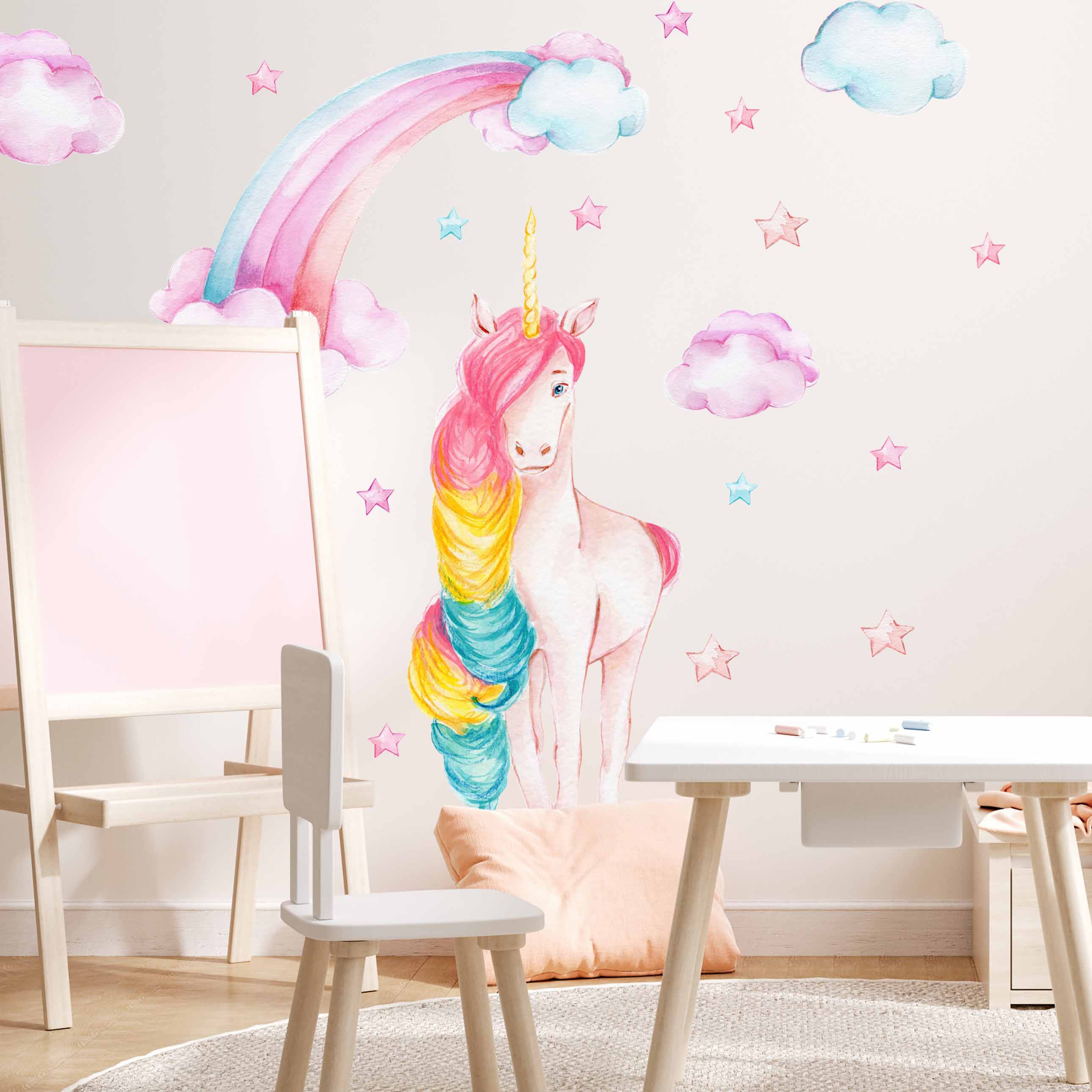 Einhorn mit Regenbogen V380 Wandtattoo Einhorn mit Regenbogen V380 Wandtattoo